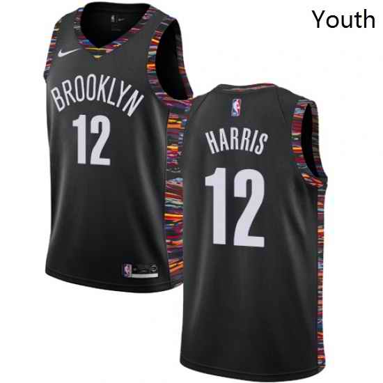 Youth Nike Brooklyn Nets 12 Joe Harris Swingman Black NBA Jersey 2018 19 City Edition
